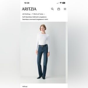 Aritzia Wilfred Elegant Cream Long Sleeve Top